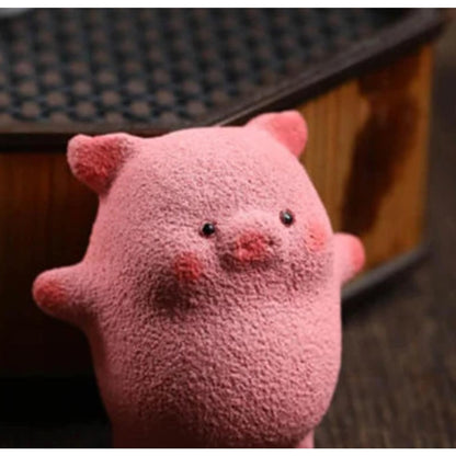 Little Pig Pink Purple Sands Tea Pet 5.5cm 2.2in Tea Tray Desktop Mini Decor