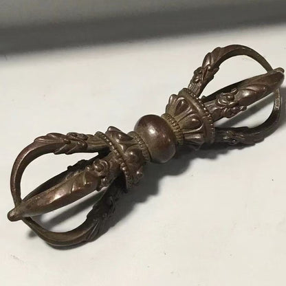 Tibetan 8-Sect Vajra Dorje | Antique-Style Copper Buddhist Ritual Decor