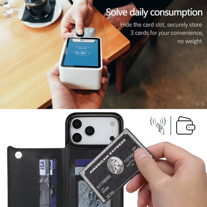 Wallet Case for iPhone 17e 17 16 15 14 13 12 11 Pro Max XS Leather Card Holder