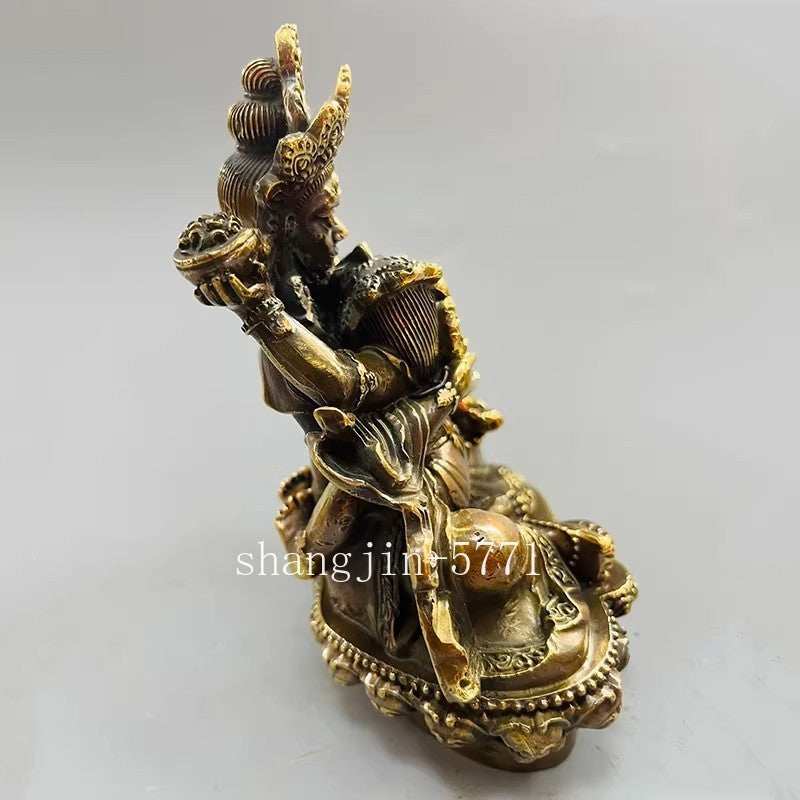 6" Brass Make Love Buddha Statue SexLover Sculpture Happy Mandkesvara Yab-Yum