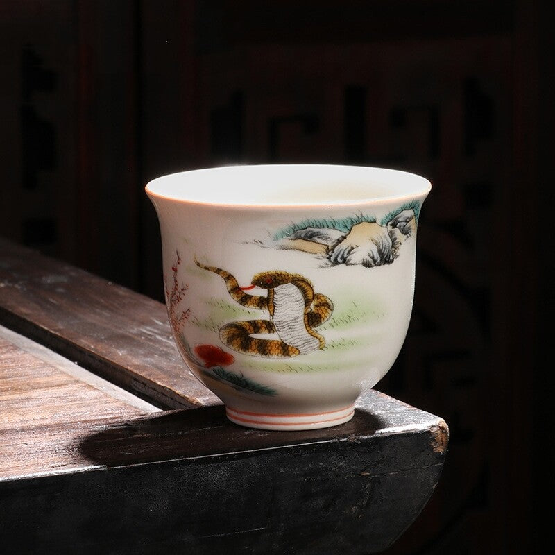 One Cup Chinese Symbolic Animals Porcelain Animal Print 125ml Master Tea Cup New