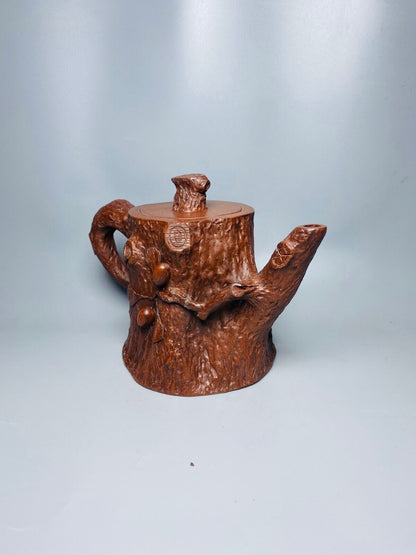 Chinese Yixing Zisha Clay Handmade Exquisite Teapot （树桩壶 底款：陈鸣远）