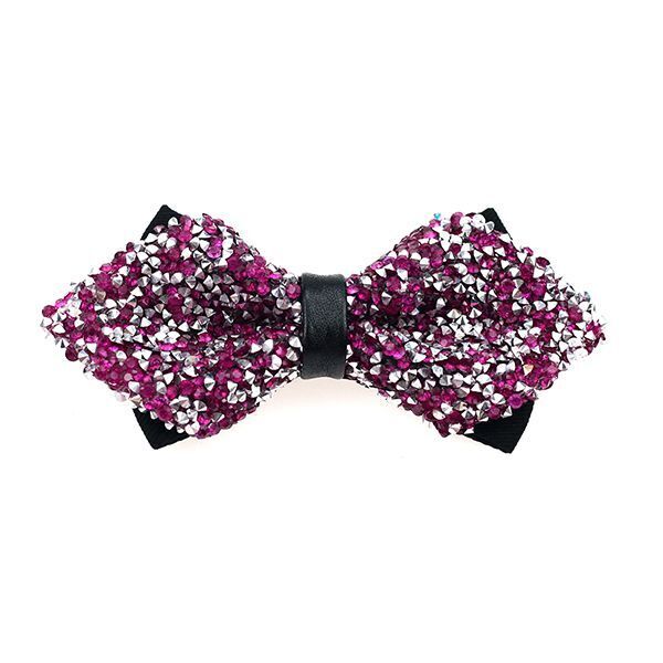 Men Bowtie Diamond Luxury Crystal Gem Tie Fashion Wedding Party Neckwear Banquet