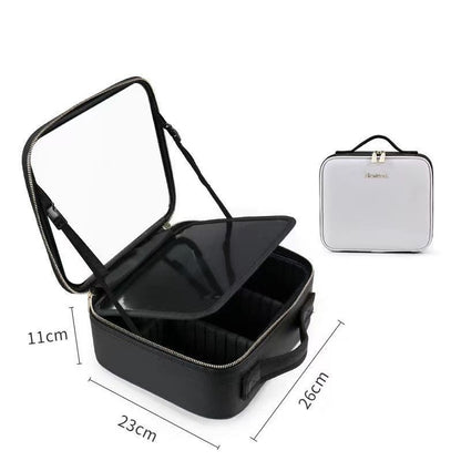 LED Light Cosmetic Bag Mirror Luxury Large Traveling Makeup Purse 26*23*11CM Bag