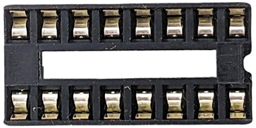 5 Pack 16 Pin Solder Tail Low Profile DIP IC Socket,0.79"x0.39"x0.15"