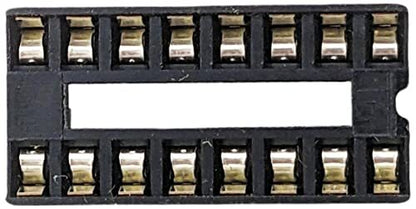 5 Pack 16 Pin Solder Tail Low Profile DIP IC Socket,0.79"x0.39"x0.15"