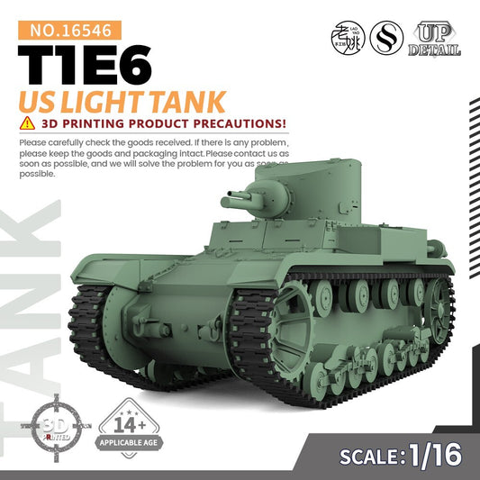 SSMODEL SS16546 1/16 Military Model Kit US T1E6 Light Tank