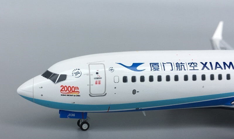 JC WINGS XIAMEN AIR for BOEING B737 MAX8 B-1136 2000th 1/200 diecast plane model