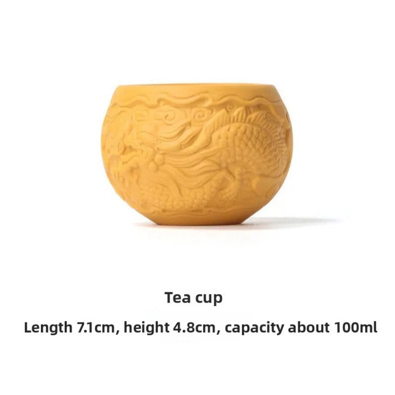 100Ml Purple Clay Relief Dragon Teacup Personal Cup Kung Fu Teacup -