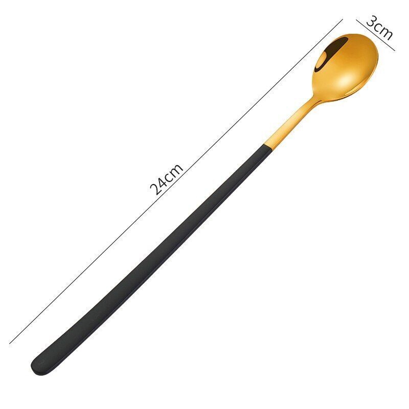 Ice Cream Spoons 304 Stainless Steel Long Handle Coffee Stirring Kitchen Utensil