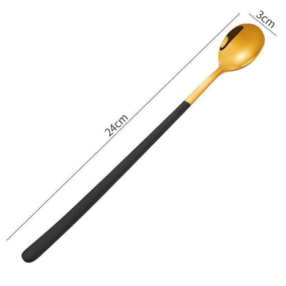 Ice Cream Spoons 304 Stainless Steel Long Handle Coffee Stirring Kitchen Utensil