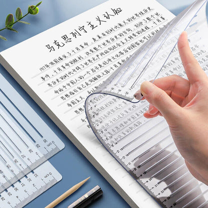 Calligraphy Stencil Template Plastic Clear Ruler Writing Straight Line Guide Aid