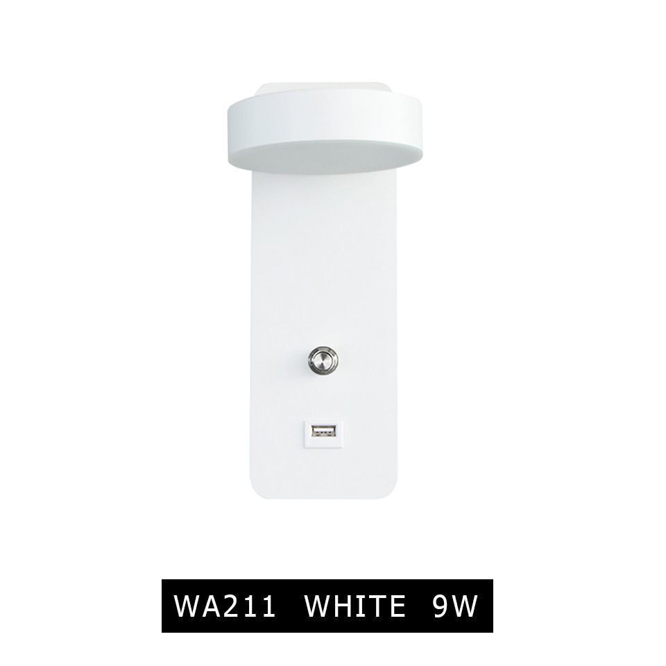 LED Wall Light Modern Indoor 110V 220V 7W 9W W/ Switch Bedroom Bedside USB Lamps