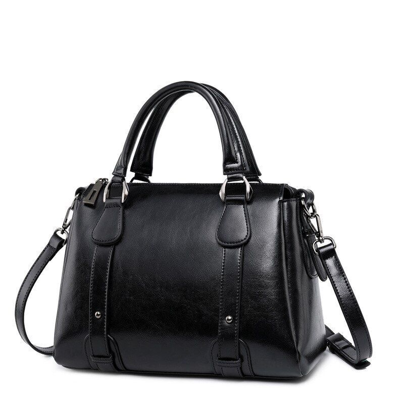 Women Oil Wax Cowhide Messenger Bag Tote Handbag Leather Shoulder Crossbody Bag