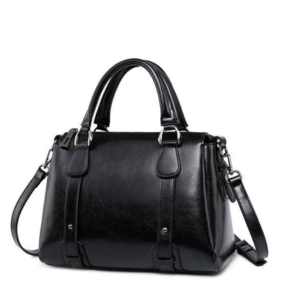 Women Oil Wax Cowhide Messenger Bag Tote Handbag Leather Shoulder Crossbody Bag