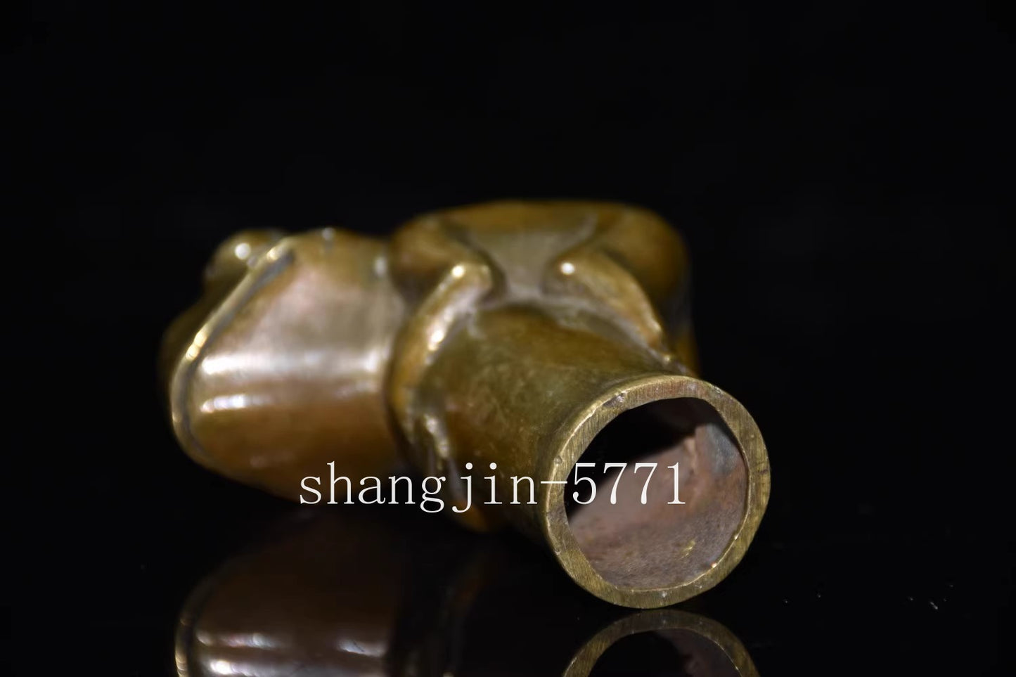Brass Frog Statue Walking Stick Cane Toad Animal Head Handle DIY Tool Collection