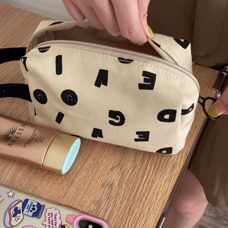 Canvas Cosmetic Bag Cotton Cloth Make Up Pouch Little Handbag Clutch Travelling