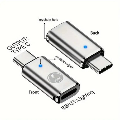 35W USB-C Male to iOS Female Adapter + lanyard For iPhone 15 Pro Max 15 Plus Lot