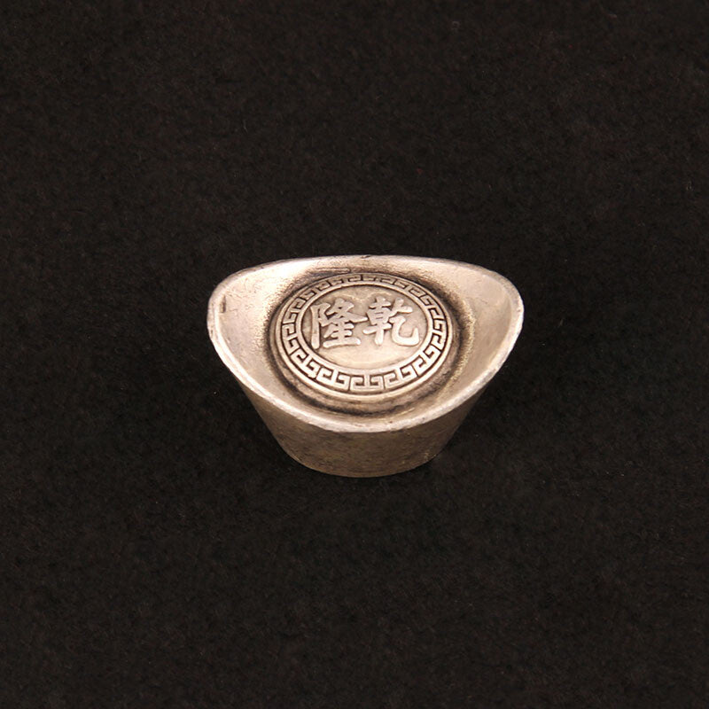 Silver Ingot Ornament Solid Antique Five Emperors Household Treasure Pot