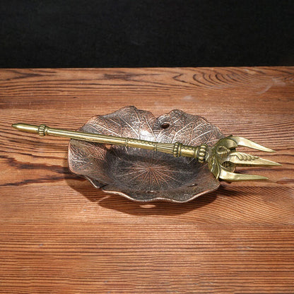 Solid Brass Trident Tea Pet Decorative Knife Miniature Greek Mythical Poseidon -