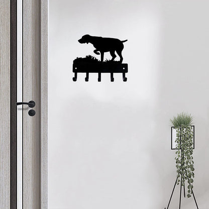 German Shorthaired Pointer Dog -6" Key Hooks & Keychain Holder Metal Wall Art