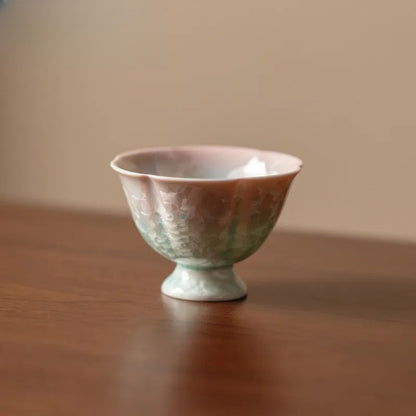 90ml Ceramic Crystal Glaze High Foot Cup Tea-tasting Fragrance Cup Master Cup