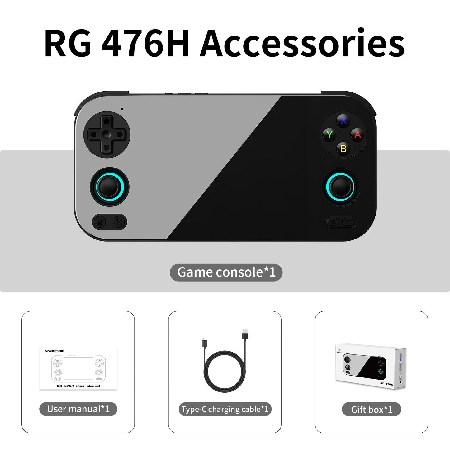 ANBERNIC RG 476H Retro Handheld Game Console Android 13 RG406H 5000mAh 4.7-inch