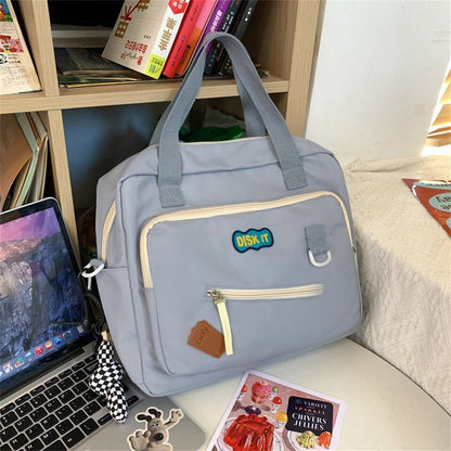 Cute Backpack Student Bag Badge Multifunctional Waterproof Nylon 35*28*12 CM 1PC