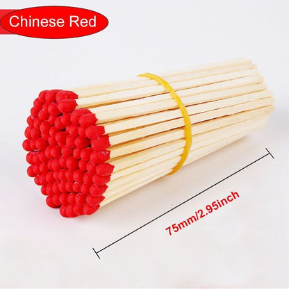 Matches 80Pcs Wood Various Size Colorful Match-Head Safety Lighting Candles Tool