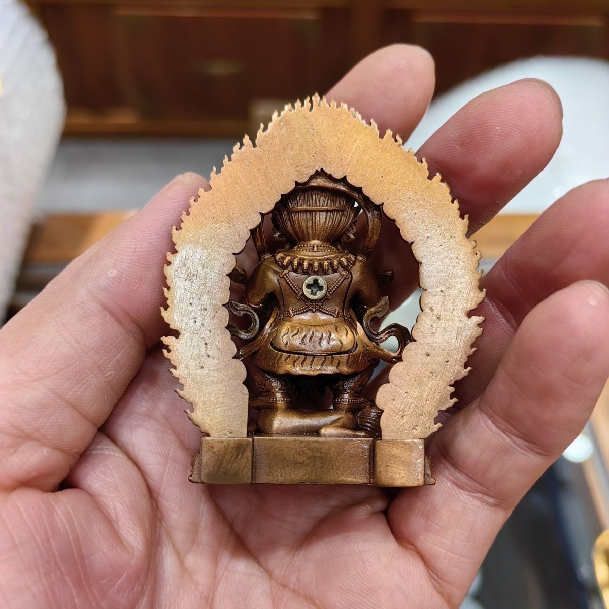 Red Copper Mahakala Statue 6cm 73g Sakya Vajra Vintage Buddhist Ornament