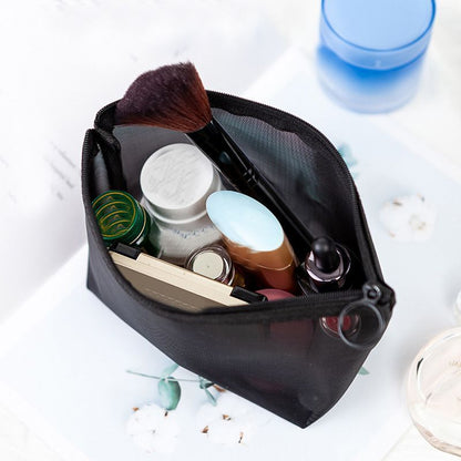 Transparent Mesh Cosmetic Bag Travel Zipper Makeup Case Organizer Storage Pouch