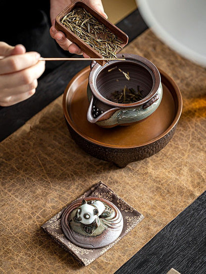 Chinese Handmade Kung Fu Tea Set Tea Pot Panlong Tea Pot Craft Decoration