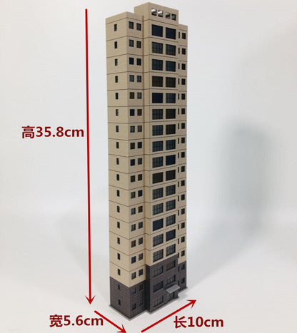 N Scale High-rise Office Building Model City Railway House Scene Model
