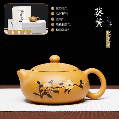 Yixing Zisha Teapot Handmade Xishi Section Mud Soaked Gift Kung Fu Tea Set