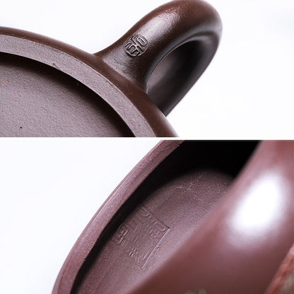 Original Ore Yixing Zisha Purple Clay Tea Pot Marked 9 Infuser Holes Handmade