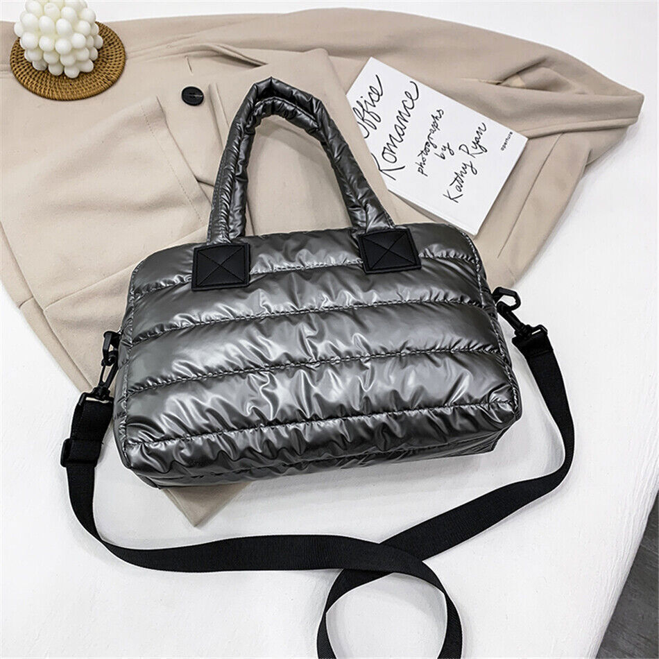 Women's Padded Bag Fabric Soft Shoulder Messenger Bag Female Hand Tote Bag