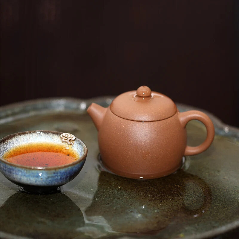 yixing teapot ore manual old mud wide mouth pomelos small pot 120 cc nine holes