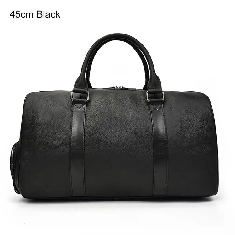 Men Women Travel Bag Cow Leather Carry On Luggage Bag Travel Shoulder Bag