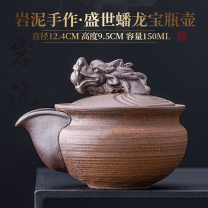 Chinese Handmade Kung Fu Tea Set Tea Pot Panlong Tea Pot Craft Decoration