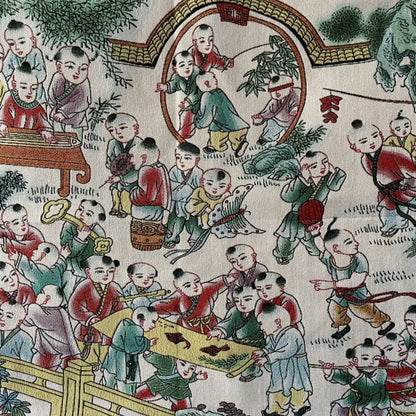 Old Chinese Silk Embroidery Painting Thangka Mural "Hundred Sons" 6158 -