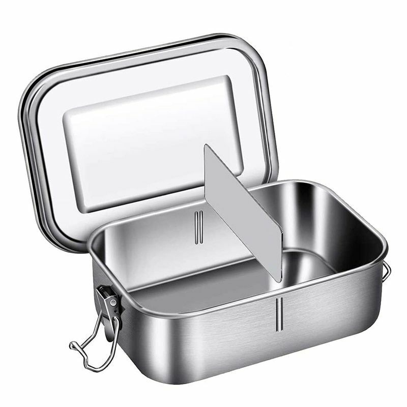 Lunch Container Stainless Steel Food Snack Storage Boxes Eco-friendly Rectangle