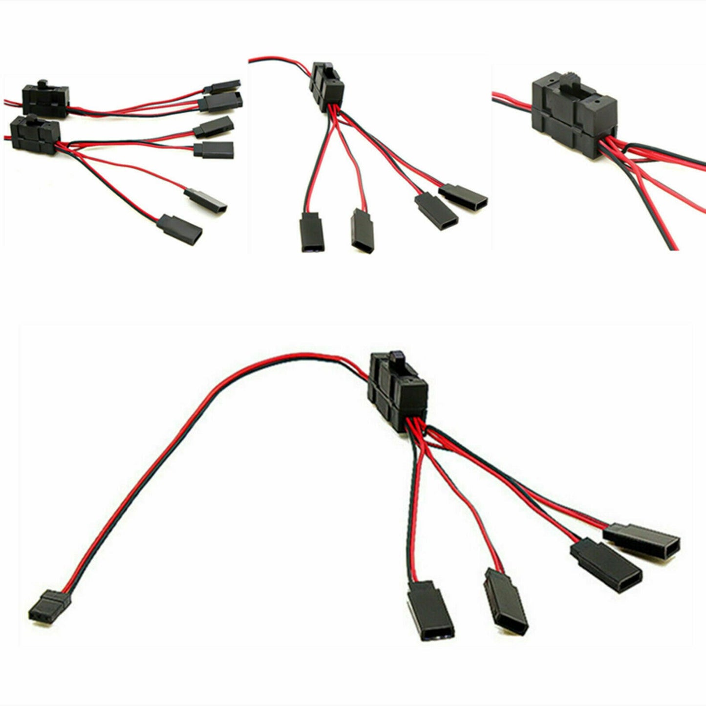 4-Way LED Cable On/Off Controller Switch Y Wire for 1/10 TRX-4 SCX10 RC Crawler