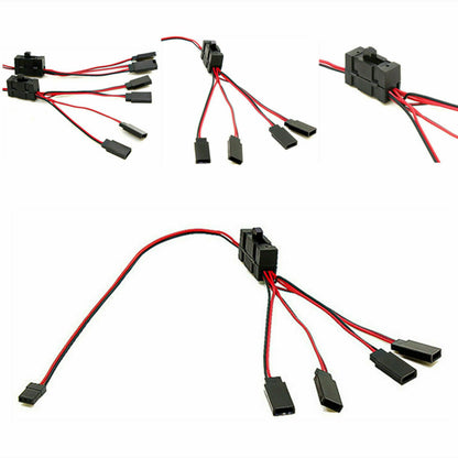 4-Way LED Cable On/Off Controller Switch Y Wire for 1/10 TRX-4 SCX10 RC Crawler