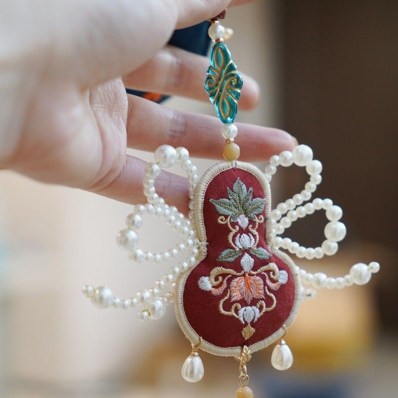 Original Hanfu Pendant Embroidered Sachet Tassel Ornament for Horse Face Skirt