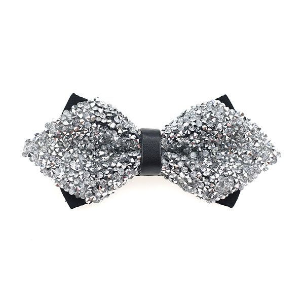 Men Bowtie Diamond Luxury Crystal Gem Tie Fashion Wedding Party Neckwear Banquet