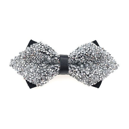 Men Bowtie Diamond Luxury Crystal Gem Tie Fashion Wedding Party Neckwear Banquet