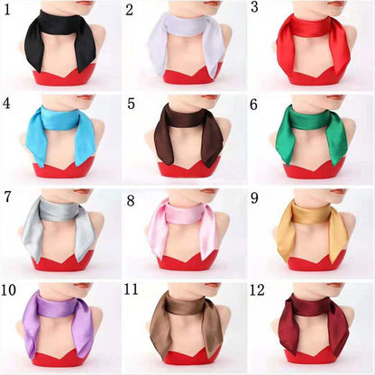 Silk Square Scarf 60cm Satin Neck Hair Tie Band Bag Ribbons Shawl Hijab 60*6