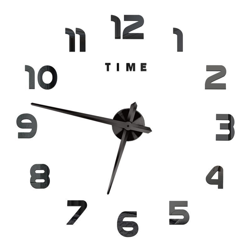 DIY Wall Clocks Acrylic Mirror Large 3D Frameless Home Living Room Decor 37-47In