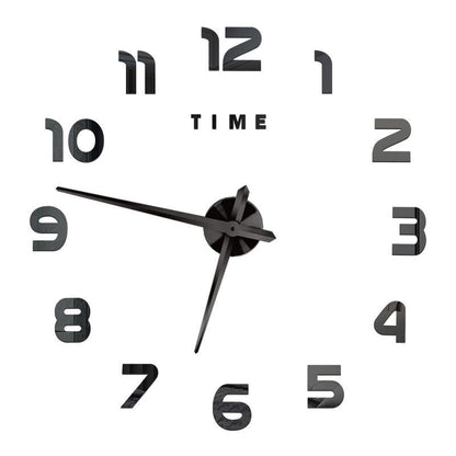 DIY Wall Clocks Acrylic Mirror Large 3D Frameless Home Living Room Decor 37-47In