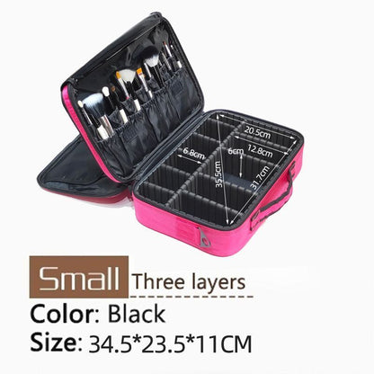 Oxford Cloth Makeup Bag Large Compartments Women Travel Cosmetic Case Zipper 1PC